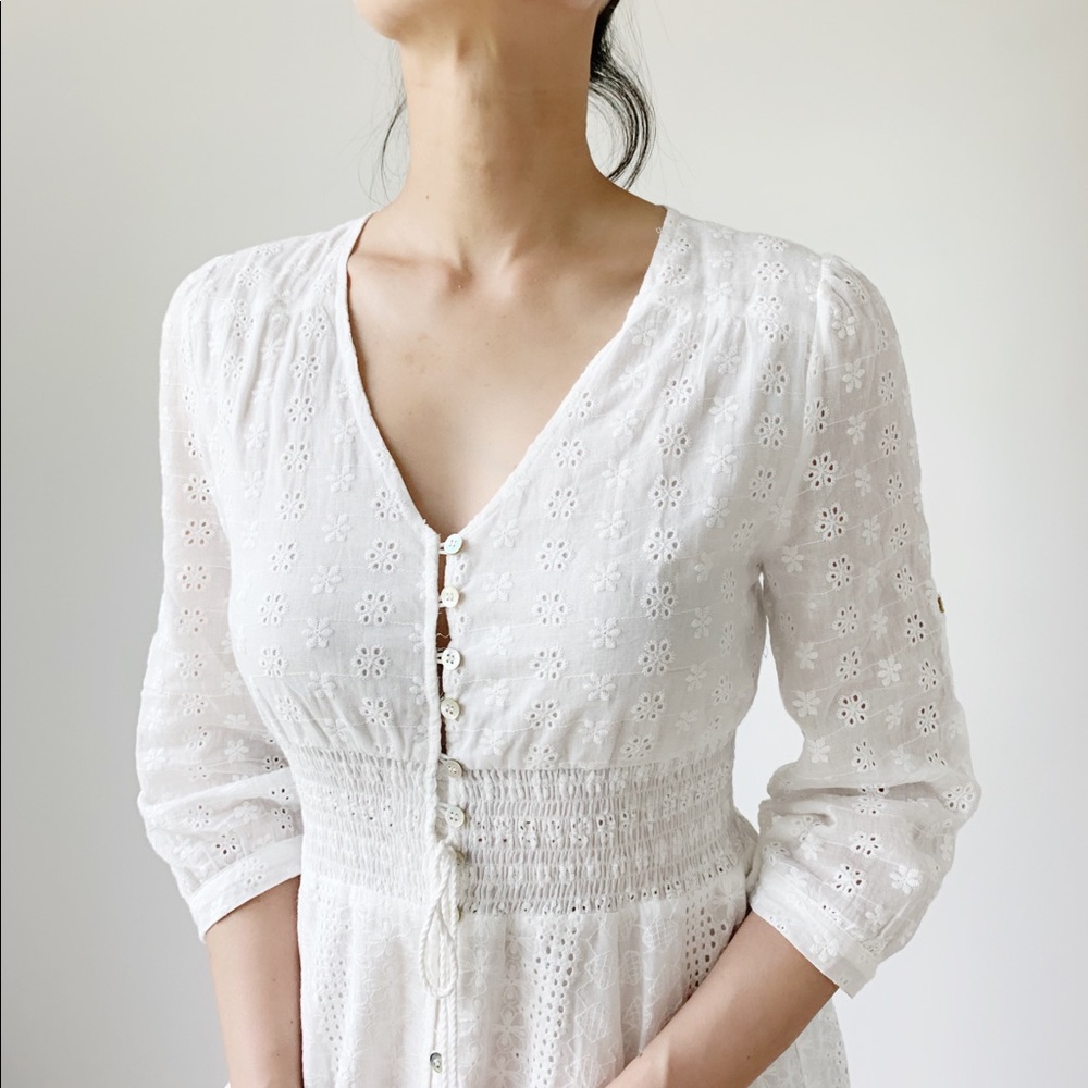 HARPER Crocheted  Maxi Dress - WHITE - Picture 6 of 8